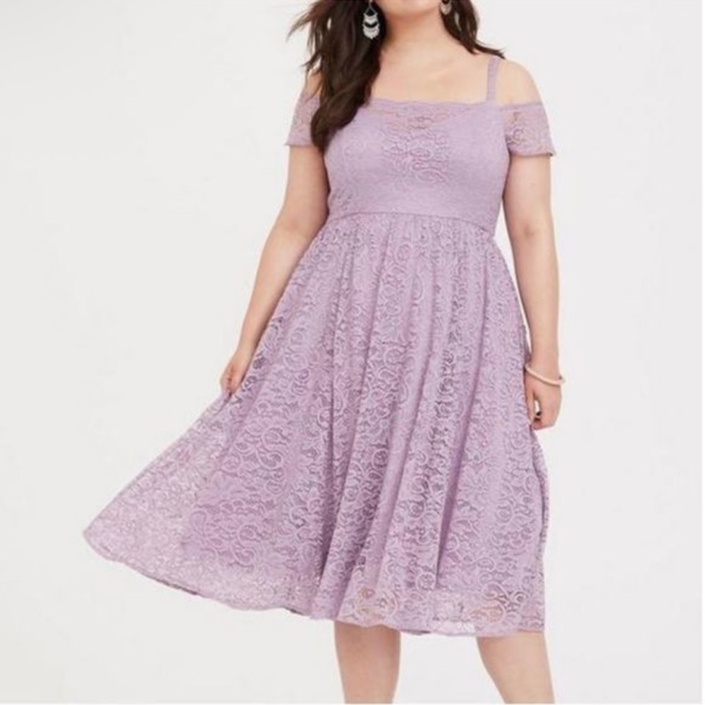 Torrid Lavender Lace Midi Dress